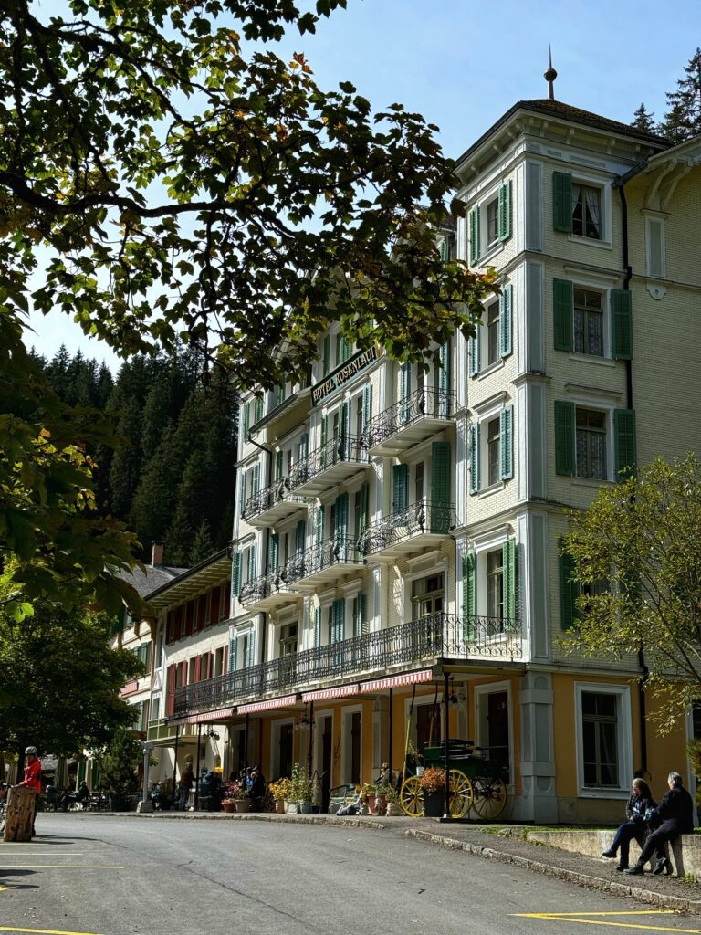 Historic Hotel Rosenlaui visited on the Interlaken E-bike Tour